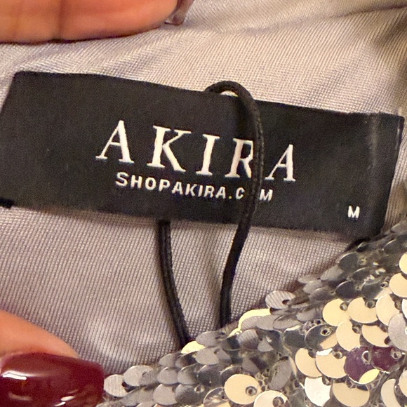 AKIRA Silver Sequin Mini Dress - Picture 3 of 5